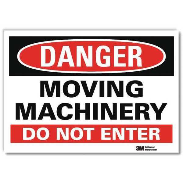 Danger Sign, 10 in Height, 14 in Width, Reflective Sheeting, Horizontal Rectangle, English