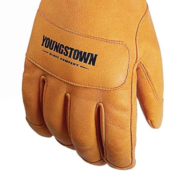 Leather 3D Pattern Gloves, Tan, S, PR