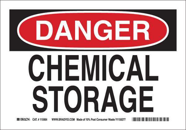 Danger Sign, 10 in H, 14 in W, Plastic, Rectangle, English, 116149