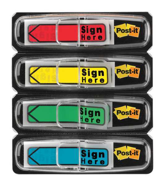 Sticky Flags, Sign Here, Assorted, PK4