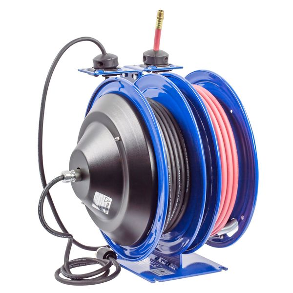 Combination Air/Electric Reel, 3/8 in Hose Dia., 50 ft Length