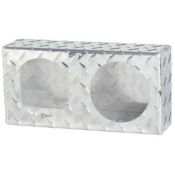 Dual Round Light Box, 6x12x3 In., Alum