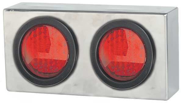Dual RoundLight Box, 6x12x3 In., SST