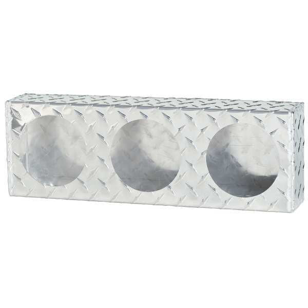 Triple Round Light Box, 6x18x3 In., Alum