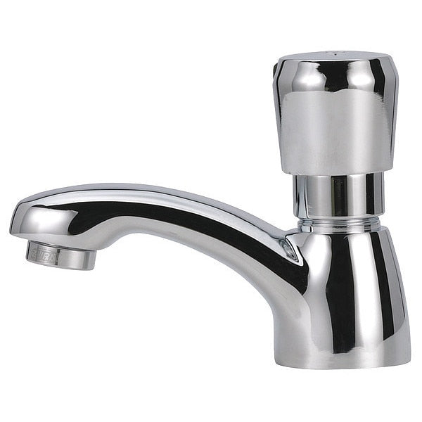 Metering Single Hole Mount, 1 Hole Low Arc Bathroom Faucet, Polished chrome