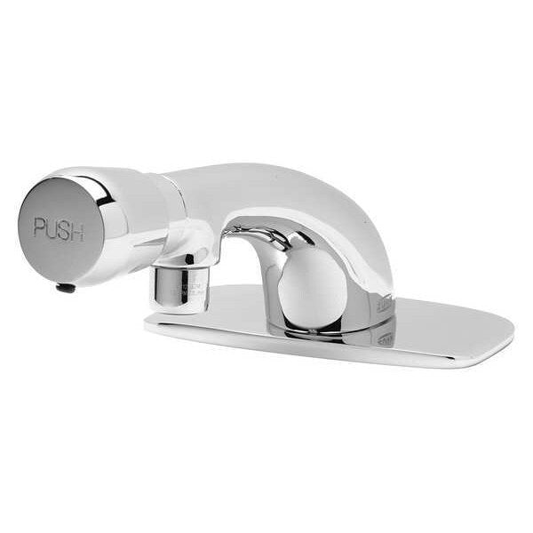 Metering Single Hole Mount, 1 Hole Low Arc Bathroom Faucet, Polished chrome