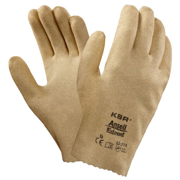 PVC Coated Gloves, Full Coverage, Yellow, M, PR