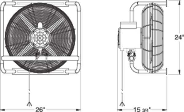 Transformer Fan, 115/230V, 20 in., 6599 cfm