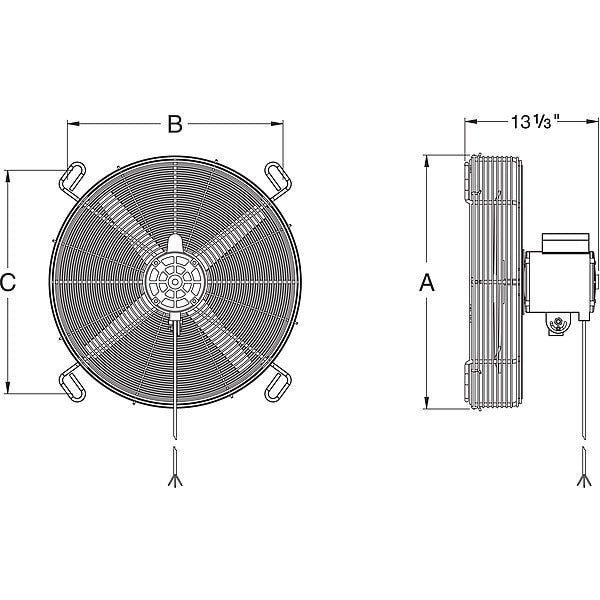 Transformer Fan, 230/460V, 16 in., 3100 cfm