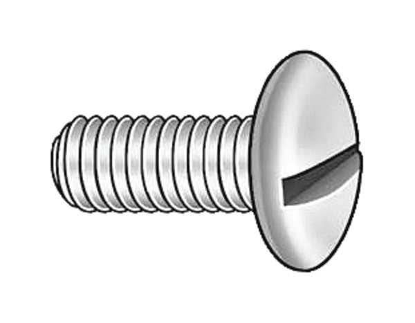 #6-32 x 1-3/4 in Slotted Round Machine Screw, Plain 18-8 Stainless Steel, 100 PK