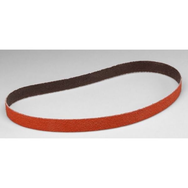 Sanding Belt, Coated, 1/2 in W, 12 in L, 80 Grit, Medium, Ceramic, 777F, Orange