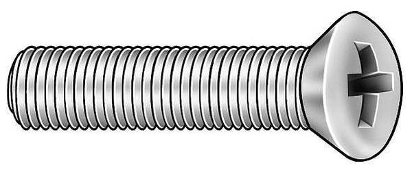 #8-32 x 3/4 in Phillips Oval Machine Screw, Plain 18-8 Stainless Steel, 100 PK