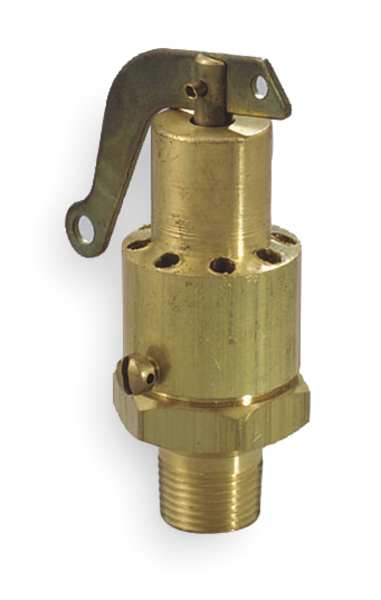 Safety Relief Valve, 1/4 In, 200 psi, Brass