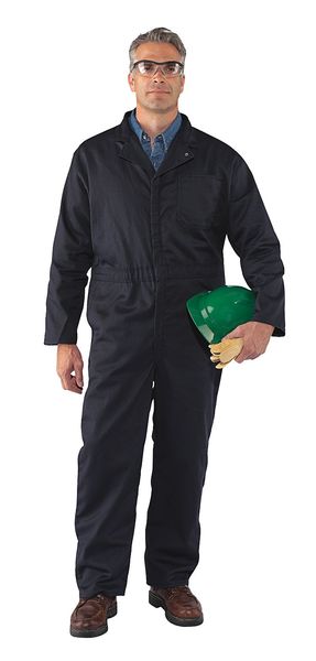 Flame Resistant Lab Coat, Light Blue, Cotton, L