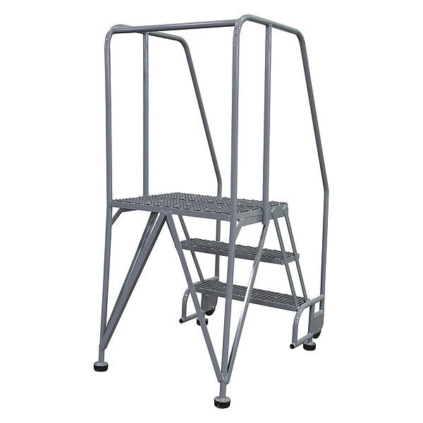 60 in H Steel Tilt and Roll Ladder, 3 Steps