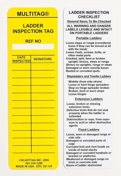 Laddertag(tm) Insr, 6-1/2 x 2 In, PK100