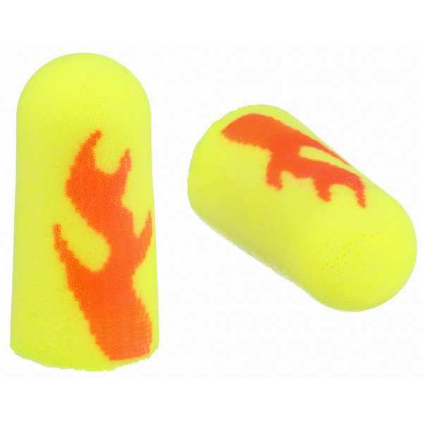 Disposable Uncorded Ear Plugs, E-A-Rsoft Yellow Neons Blasts, Bullet Shape, NRR 33 dB, 200 Pairs