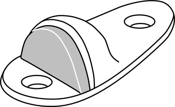 Dome Door Stop, Cast Brass, 1-1/8