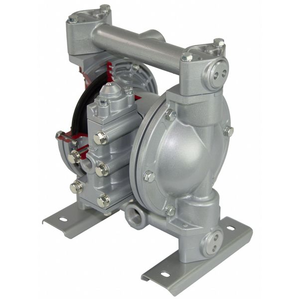 Double Diaphragm Pump, Aluminum, Air Operated, PTFE, 35 GPM