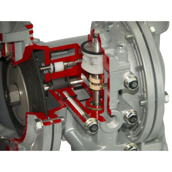 Double Diaphragm Pump, Aluminum, Air Operated, Santoprene, 28 GPM