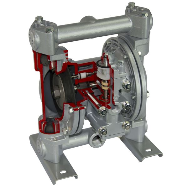 Double Diaphragm Pump, Aluminum, Air Operated, Santoprene, 28 GPM
