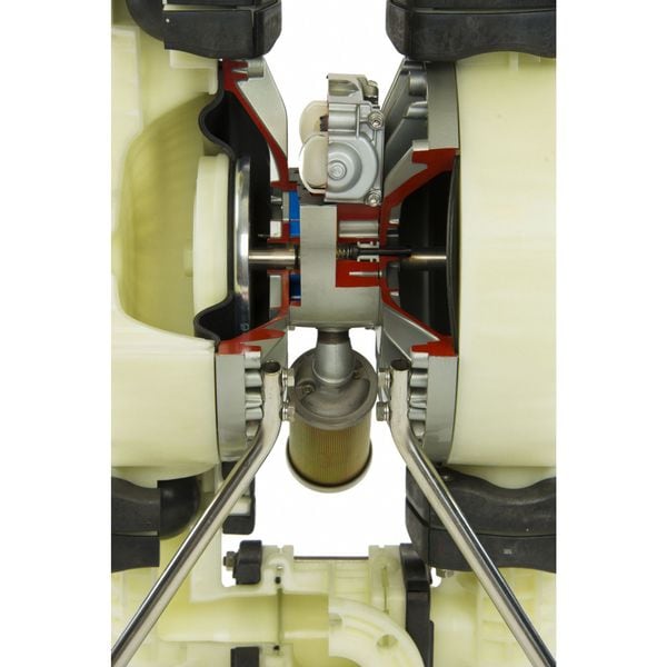Double Diaphragm Pump, Polypropylene, Air Operated, Santoprene