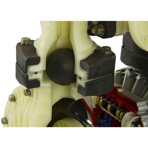 Double Diaphragm Pump, Polypropylene, Air Operated, Santoprene