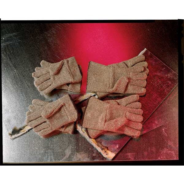 Heat Resistant Gloves, Brown/White, XL, PR
