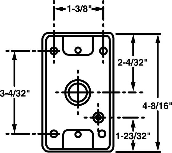Weatherproof Electrical Box, 1 Gang, 3/4 in Hub Size, 3 Inlets, 4.5 in L, 2.75 in W, Aluminum, Gray