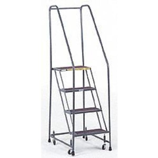 68 in H Steel Rolling Ladder, 4 Steps, 450 lb Load Capacity
