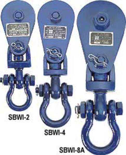 Snatch Block, Wire Rope, 3/8 in Max Cable Size, 4,000 lb Max Load, Painted