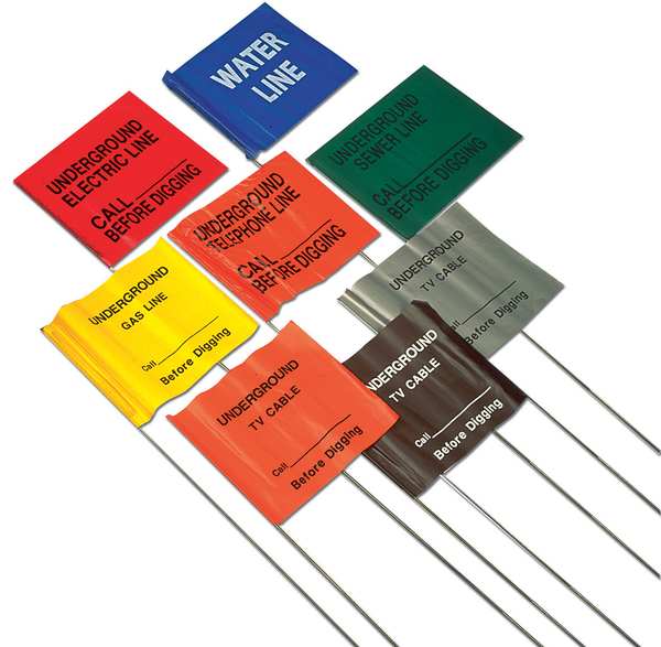 Marking Flag, Red, Electric Line, PVC, PK100