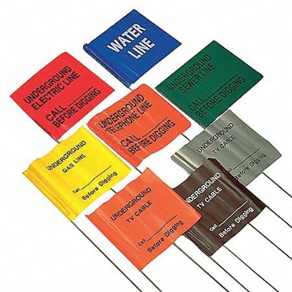 Marking Flag, Red, Electric Line, PVC, PK100