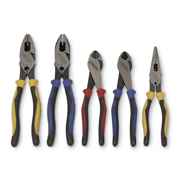 8 9/16 in J203 Long Nose Plier, Side Cutter Plastic Dipped Handle
