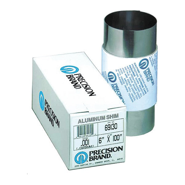 Shim Stock, Roll, Aluminum, 0.0050 In, 6 In