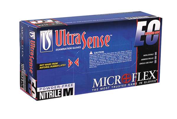 Exam Gloves, Nitrile, Powder Free, Blue, L, 100 PK