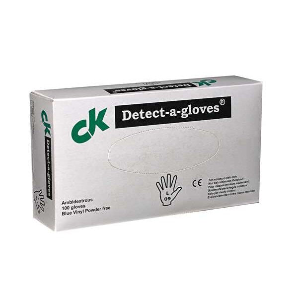 Disposable Gloves, Vinyl, Powder Free, Blue, M, 100 PK