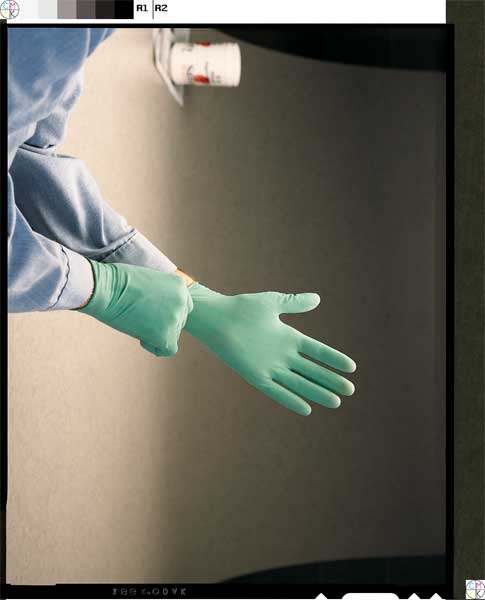Disposable Gloves, Latex, Powdered, Green, M, 100 PK