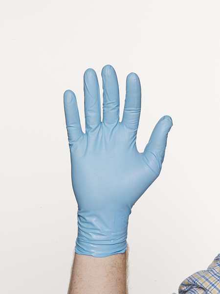 Disposable Gloves, Nitrile, Powder Free, Light Blue, M, 50 PK