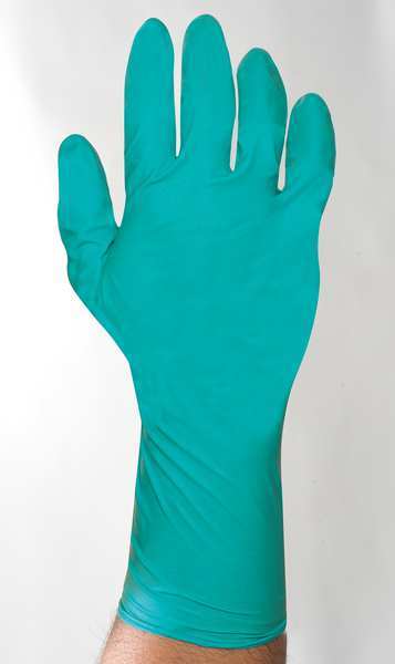 Fully Textured Exam Gloves, Nitrile, Powder Free, Green, M, 50 PK
