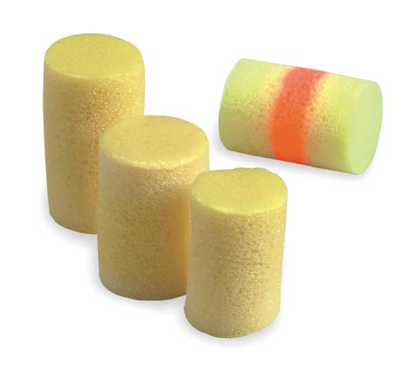 Disposable Corded Ear Plugs, Cylinder Shape, 33 dB, 200 Pairs, Yellow