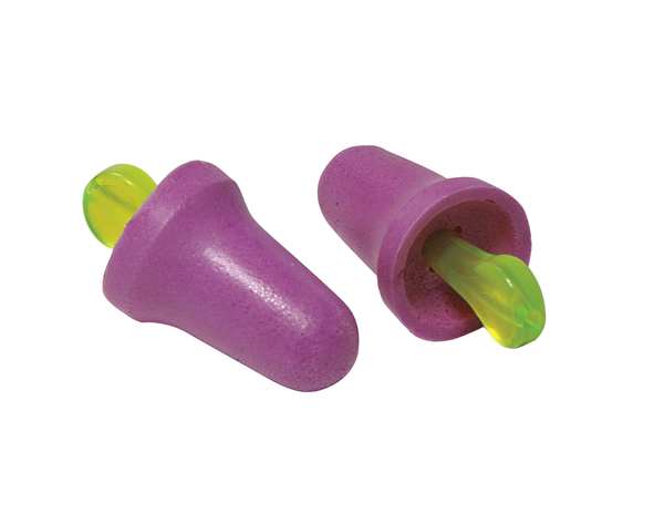 Reusable Corded Ear Plugs, Bell Shape, 29 dB, 100 Pairs, Purple