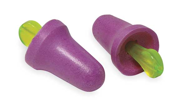 Reusable Corded Ear Plugs, Bell Shape, 29 dB, 100 Pairs, Purple