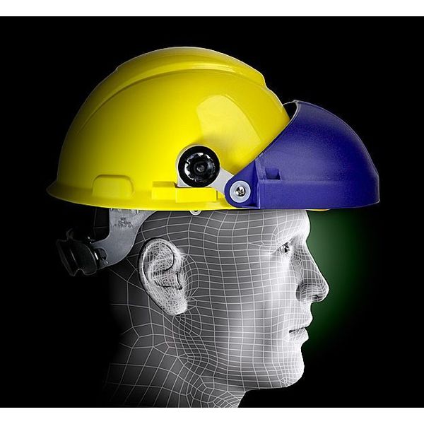 Faceshield Mount Bracket, Cap Mount, Blue