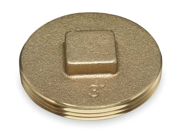 Cleanout Plug, 3.5 In, Brass