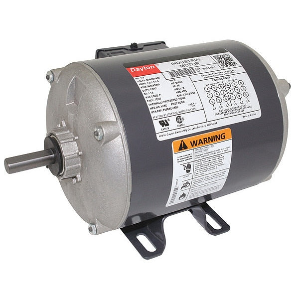 3-Phase General Purpose Motor, 1/3 HP, 48 Frame, 208-230/460V AC Voltage, 3,450 Nameplate RPM