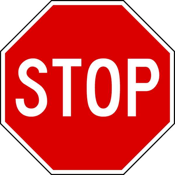 Traffic Sign, 36 x 36In, WHT/R, Stop, Text