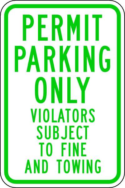 Permit Parking Sign, 18