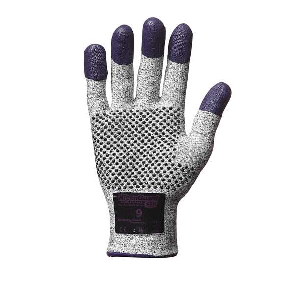 G60 Purple Nitrile Cut Resistant Gloves, Grey/Black, Purple Fingertips, Ambidextrous, M, 1 Pair