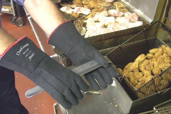 CharGuard Heat Resistant Gloves, 14 in Length, XL, Black, 1 Pair